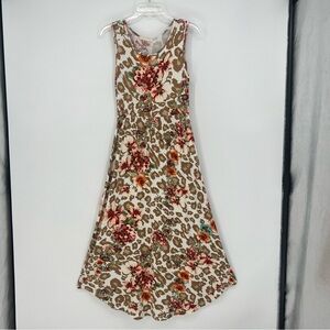 Reborn Womens Tank Dress Small Floral Animal Print Sleeveless Soft Stretch NWOT